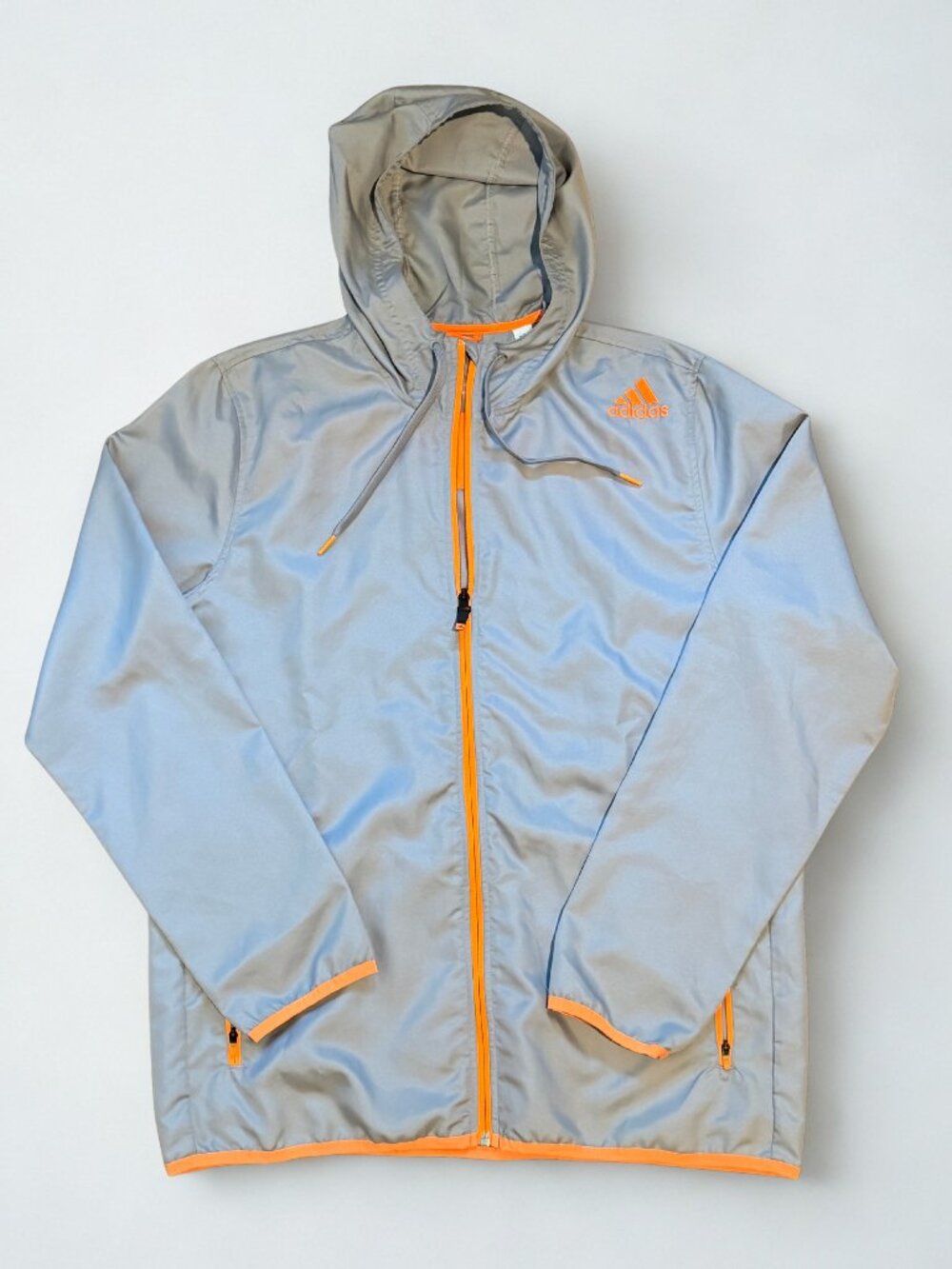 adidas Men’s Performance Jacket Gray Orange Size L